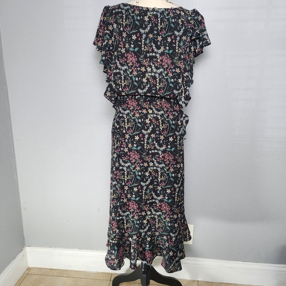 Max Studio Floral Ruffle Midi Dress , Xl - Picture 11 of 16